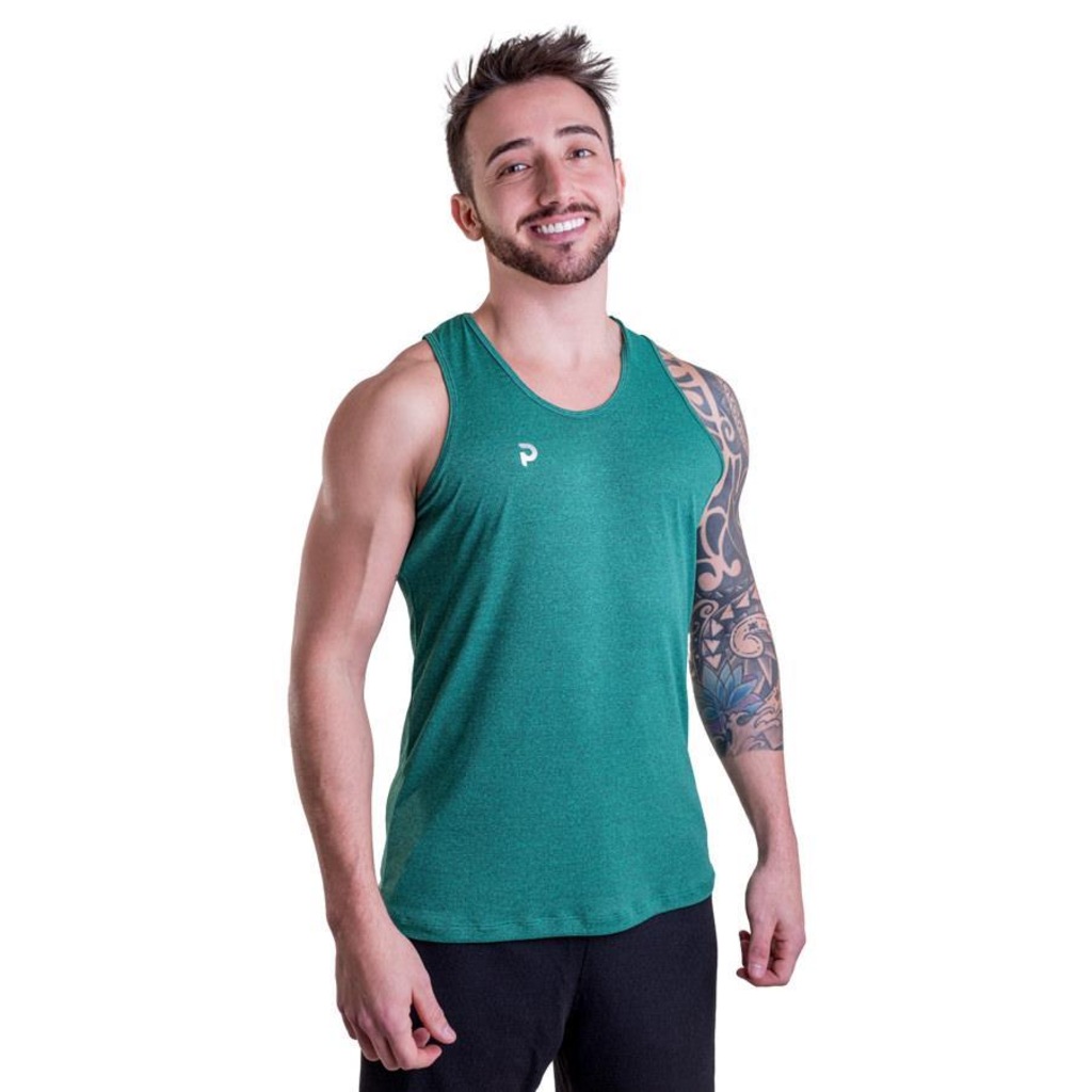 Camiseta Regata Punnto Tradicional Poliamida Porus - Masculina - Foto 1