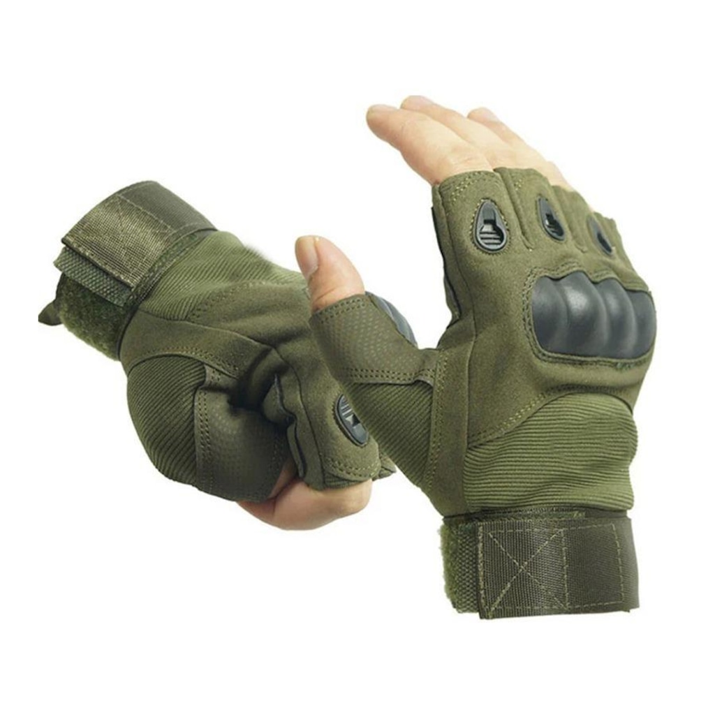 Luvas Tática Militar Yangfit Airsoft Paintball Meio Dedo Microfibra - Adulto