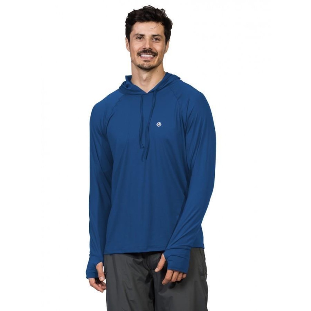 Imagem 3 do produto Camiseta Manga Longa com Capuz Extreme UV e Encaixe de Dedo New Dry - Masculina