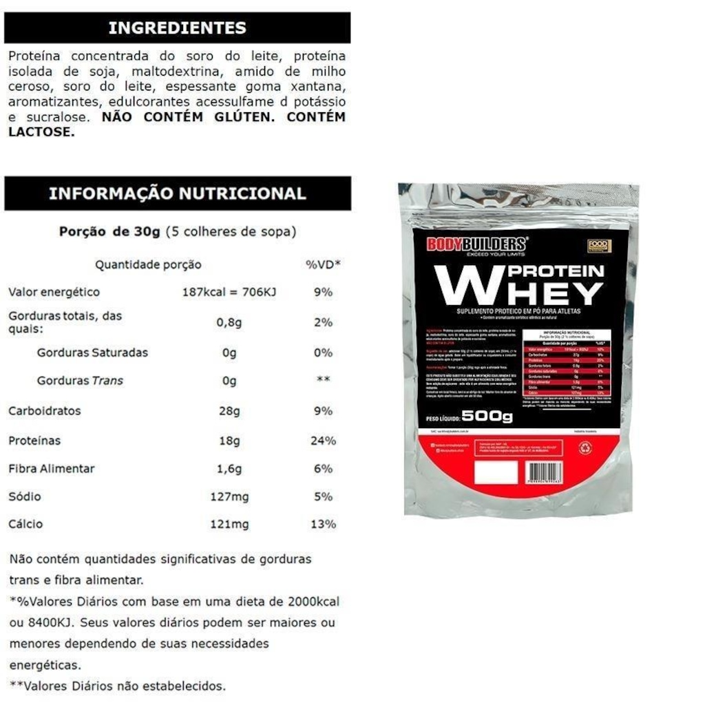 Imagem 3 do produto Kit Bodybuilders: Amazing Mass - Morango - 1,5kg + Whey Protein - Morango - 500g + BCAA - Tangerina - 100g