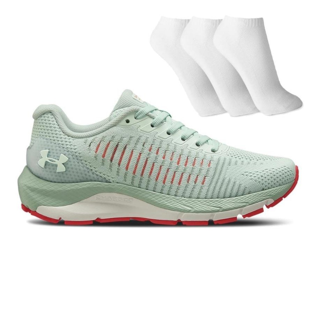 Kit Tênis Under Armour Charged Skyline 2 + 3 Pares de Meia - Feminino - Foto 1