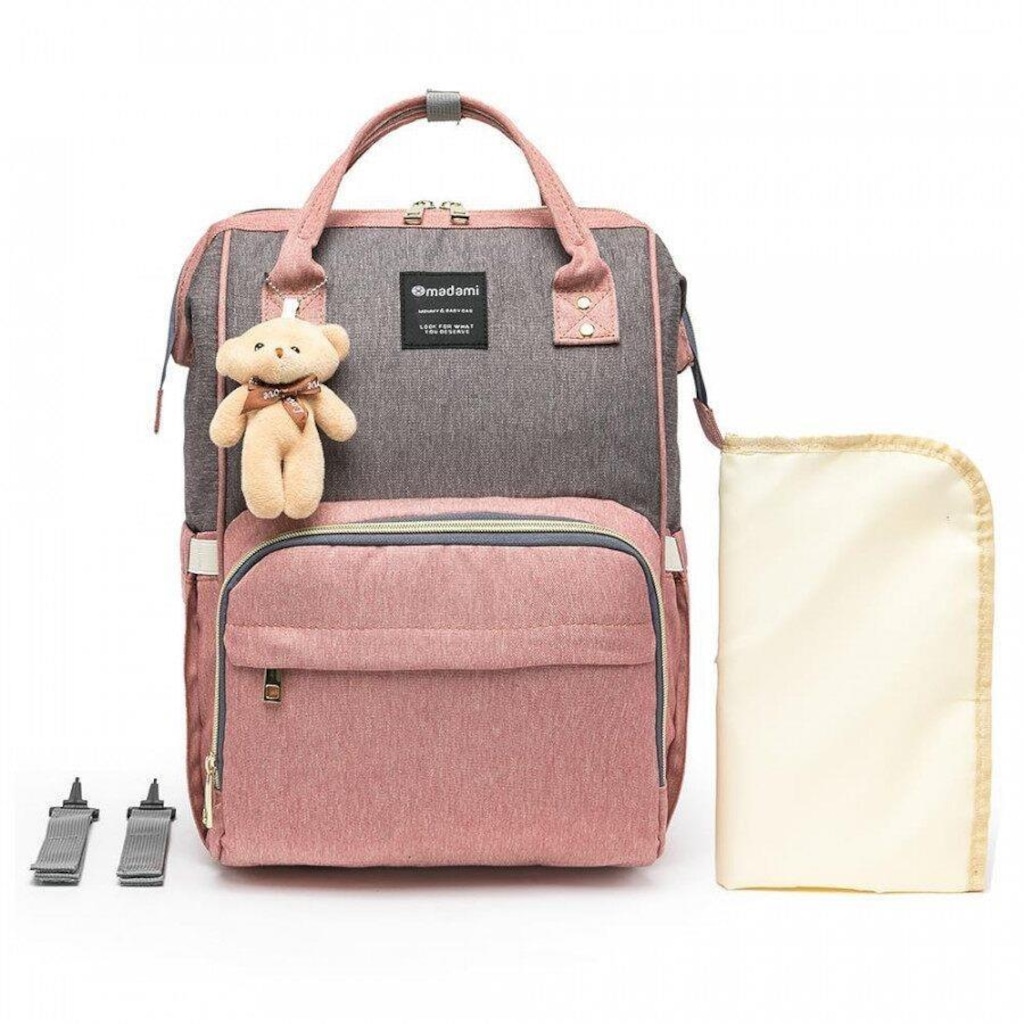 Bolsa Mochila Maternidade Madami Original Multifuncional Espaçosa com Gancho para Carrinho e Trocador - Foto 1