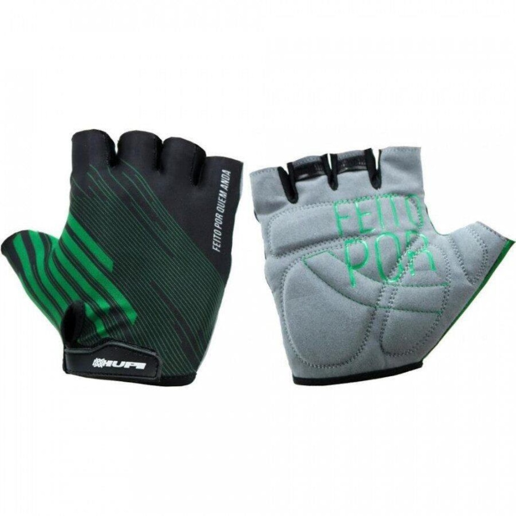 Luva Ciclismo HUPI Eco Dedo Curto Label - Adulto - Foto 1