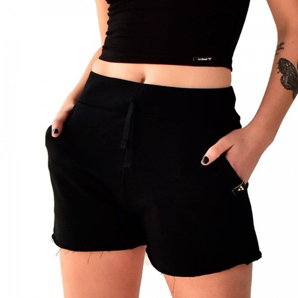 Shorts Moletom Brohood Preto - Foto 1