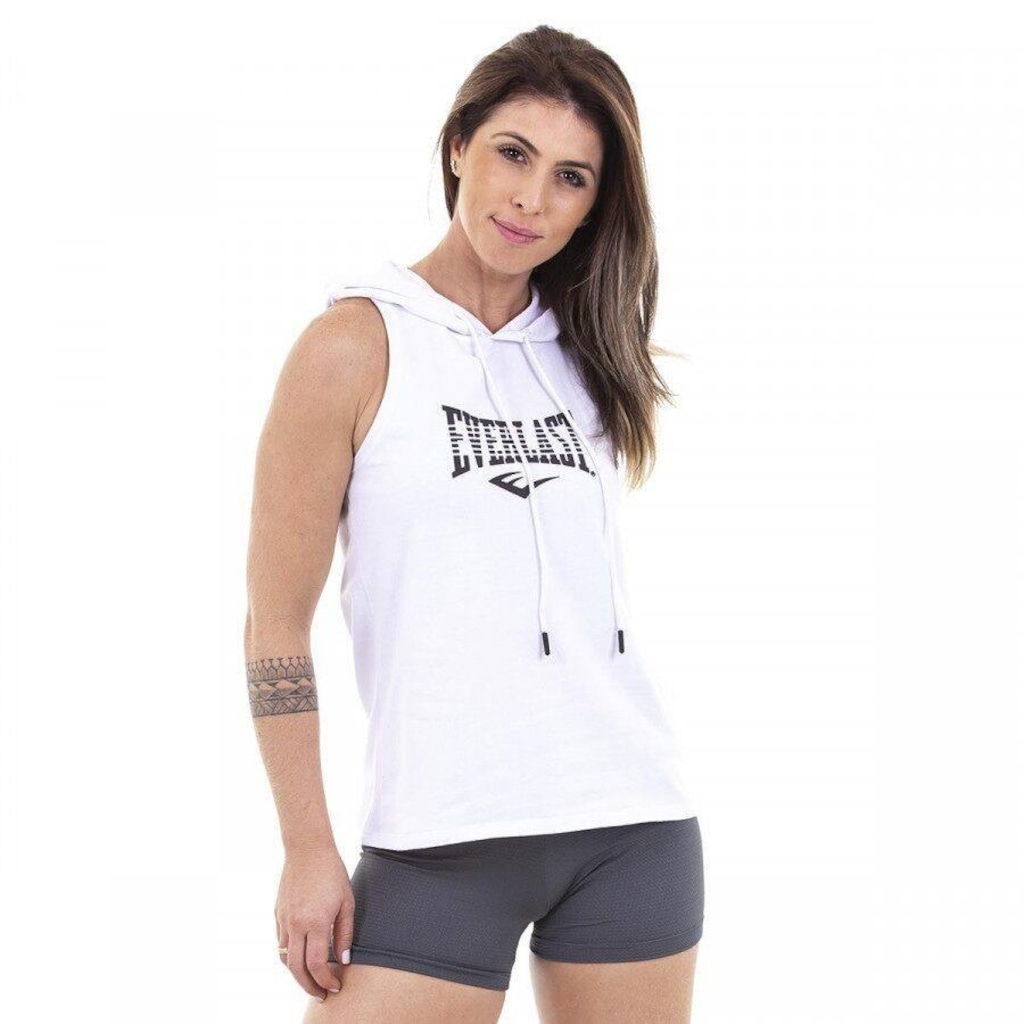 Camiseta Regata com Capuz Everlast Básica - Feminina