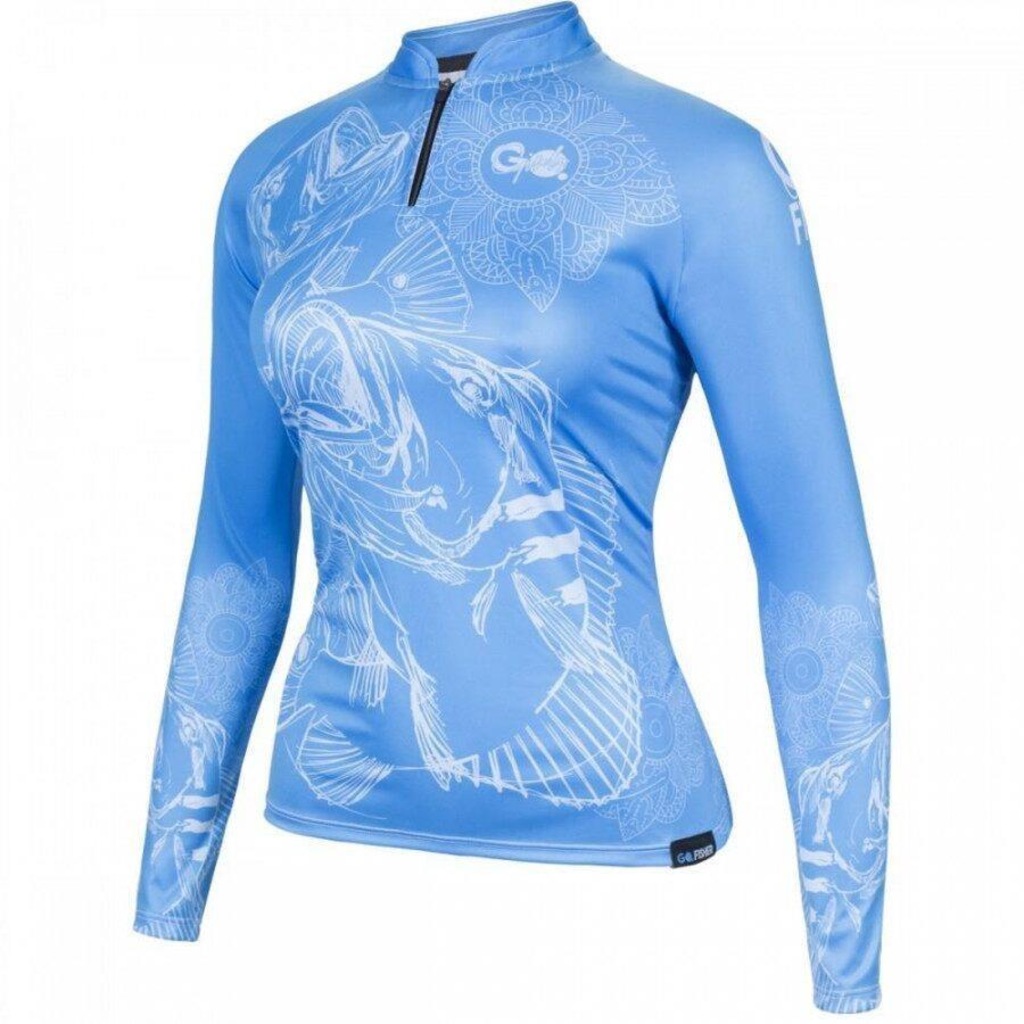 Camiseta Manga Longa de Pesca Go Fisher Tucunaré Açu GOG07 - Feminina - Foto 3