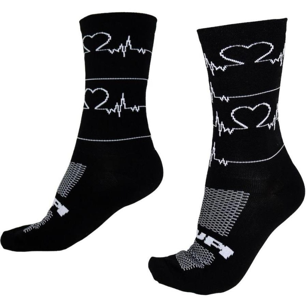 Meias Cano Médio Hupi Heart Beat - 36 ao 42 - Adulto