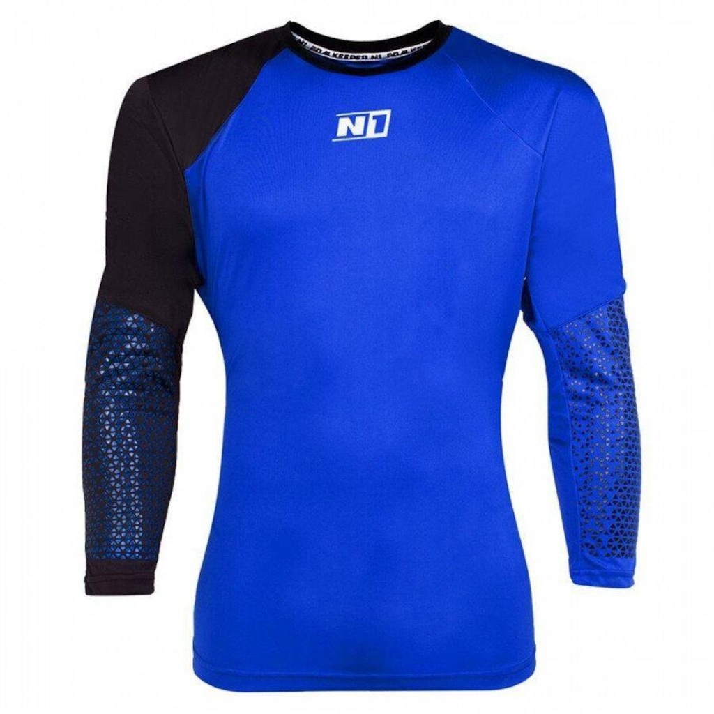 Camisa de Goleiro N1 Azul e Preta - Foto 1