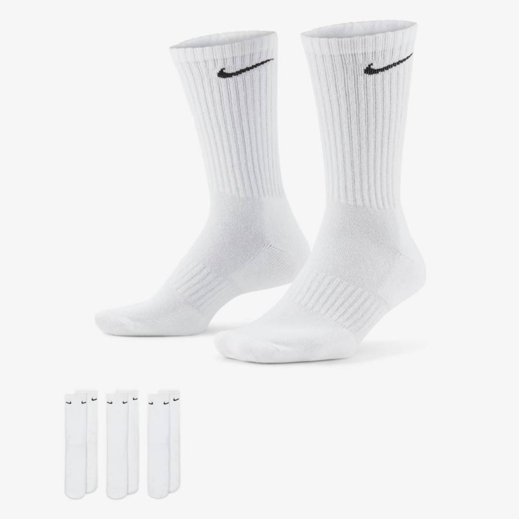 Meias Everyday Cushion Crew Cano Alto Nike Unissex