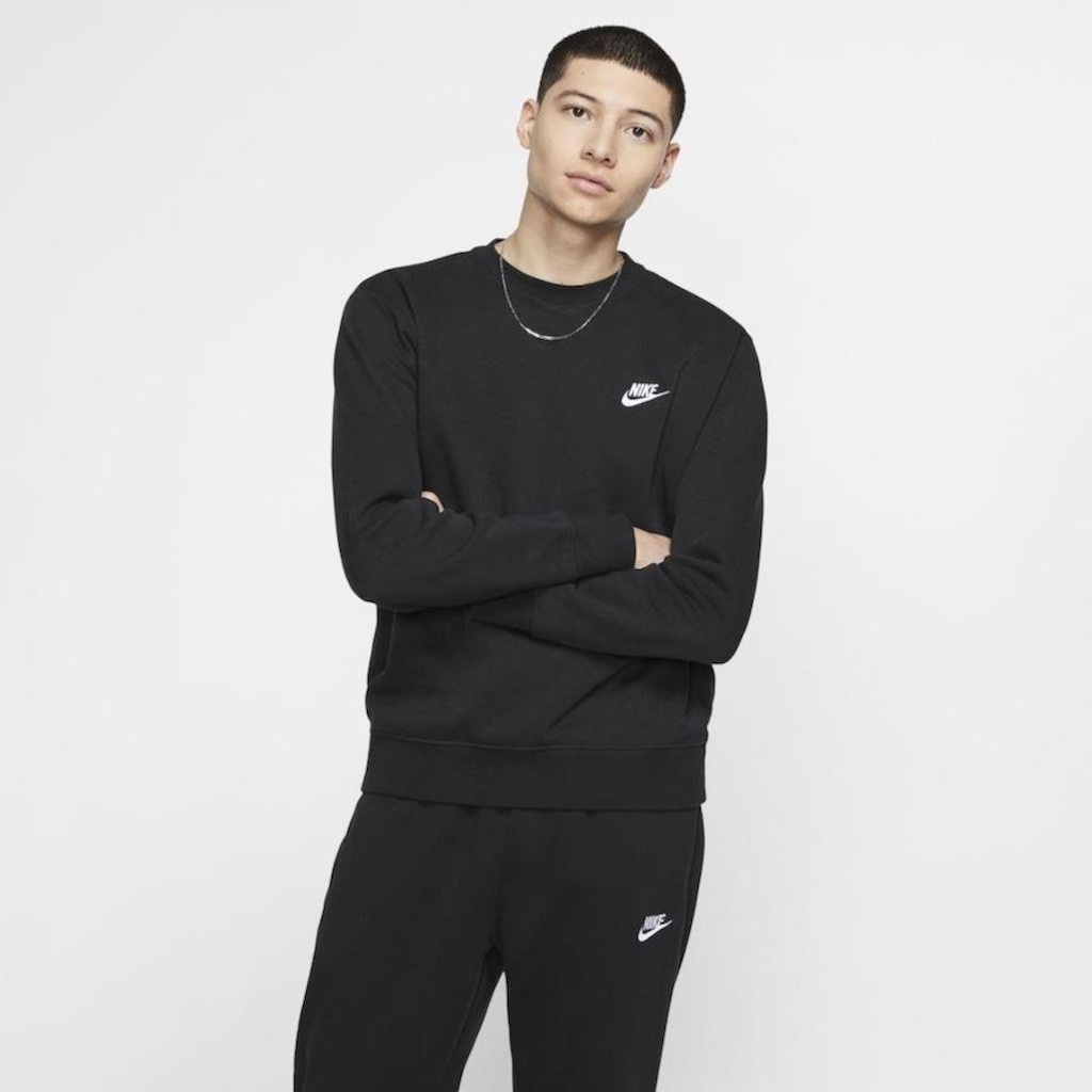 Blusão de Moletom Nike Sportwear Club Crew BB - Masculino - Foto 1