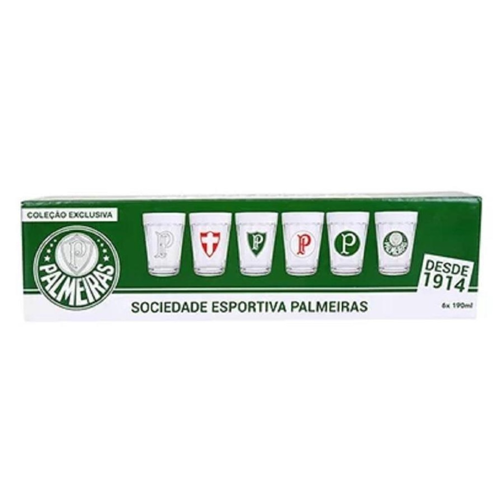 Imagem 2 do produto Kit de Copos Americanos do Palmeiras AllMix com 6 unidades - 190ml
