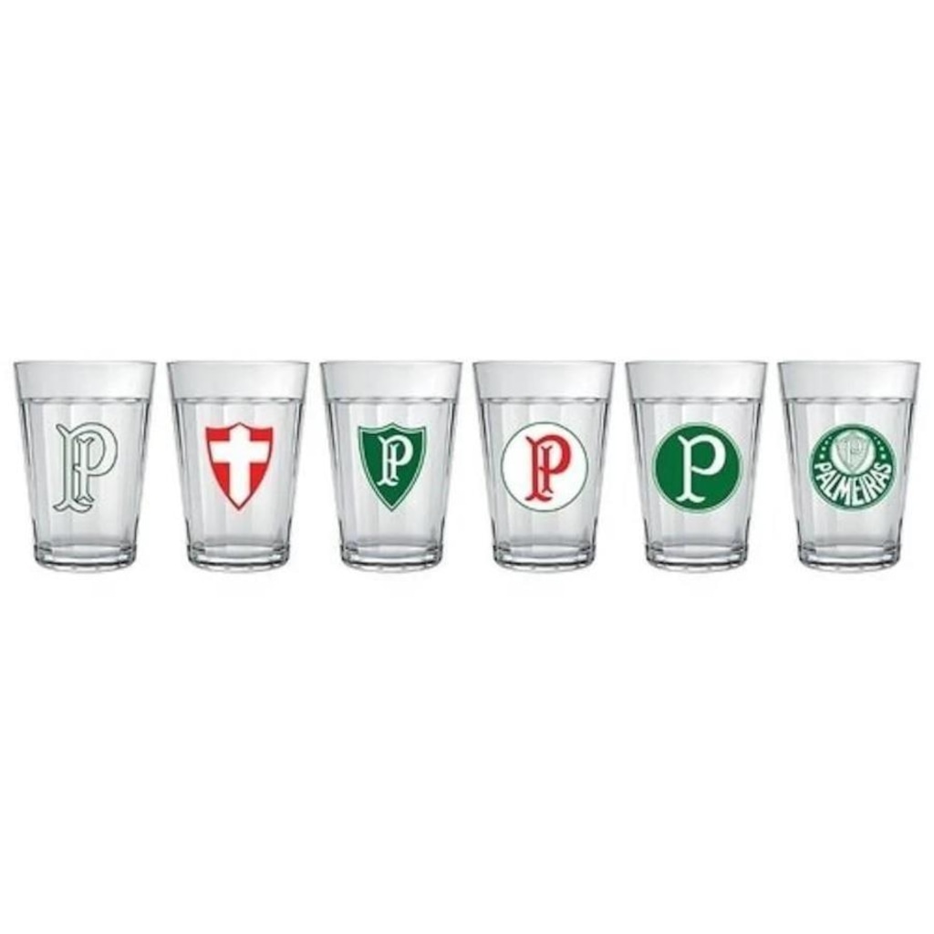 Kit de Copos Americanos do Palmeiras AllMix com 6 unidades - 190ml