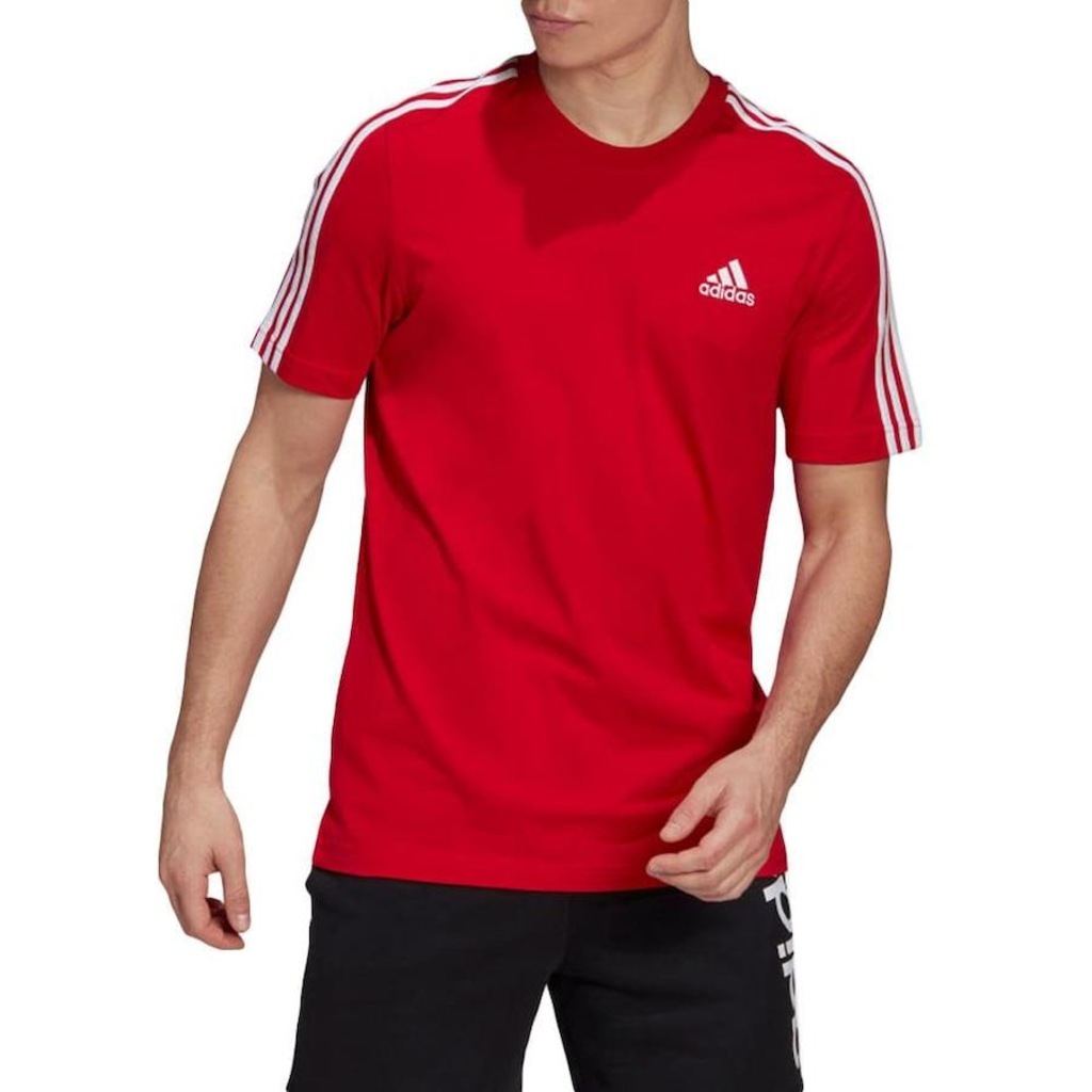 Camiseta adidas Polera Essentials 3S - Masculina - Foto 1