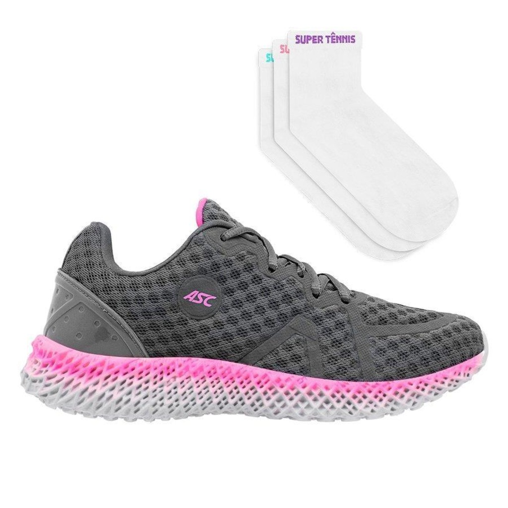 Kit 1 Tênis Ascension Ghost 4D - Masculino + 3 Pares de Meia Cano Médio - Foto 1