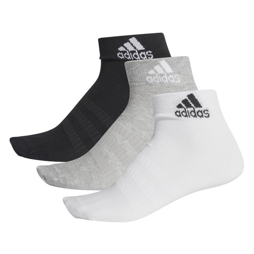 Kit de Meias Cano Médio adidas Ankle com 3 Pares - Adulto