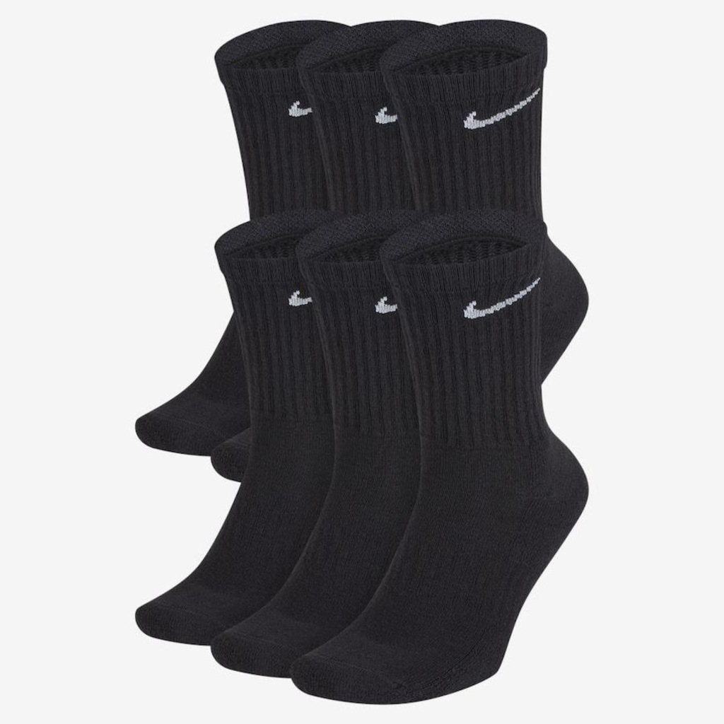 Kit de Meias Cano Alto Nike Everyday Cushioned - 6 Pares - Foto 1