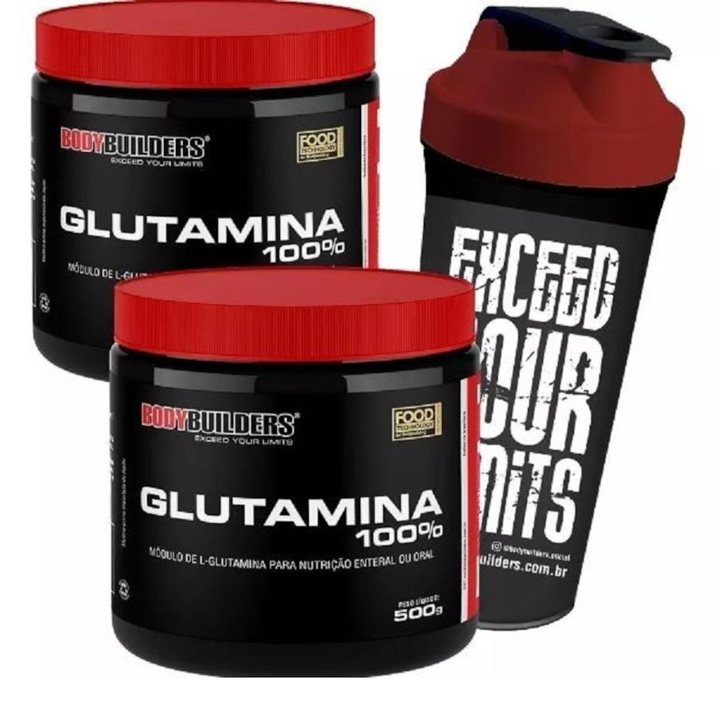 Kit 2x Glutamina Bodybuilders - 500g + Coqueteleira