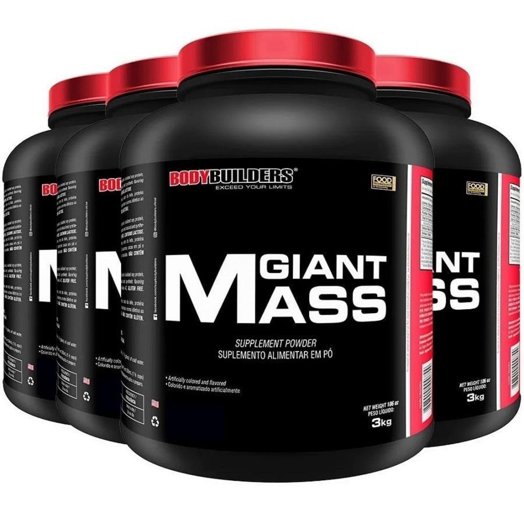 Kit Giant Mass Bodybuilders - Chocolate - 3kg - 4 unidades