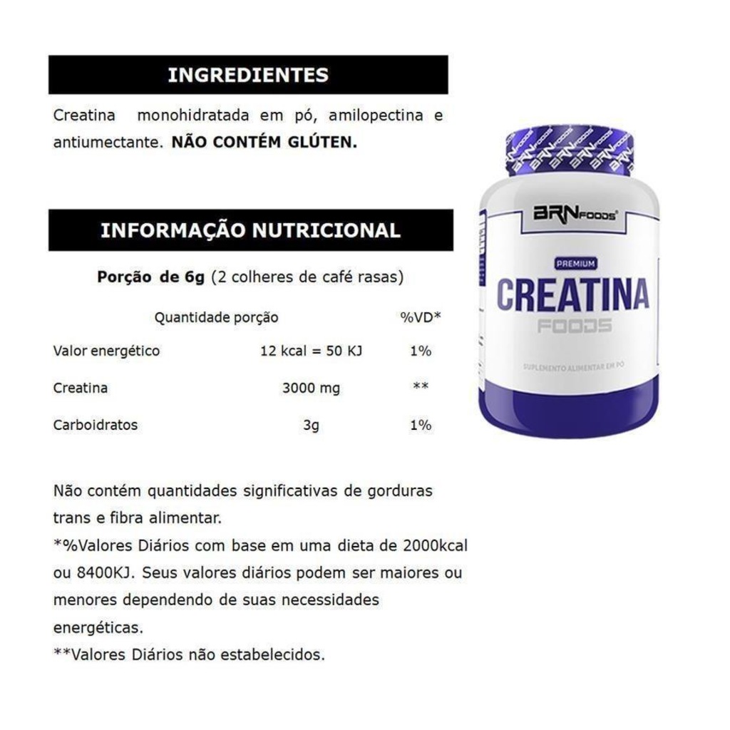 Imagem 4 do produto Kit BRN Foods: 2 Iso Protein Mor 900g + 1 Bcaa Fit - 100g Tang + 1 Creatina 100g + 8 Hours - 120caps + 1 Coquetel