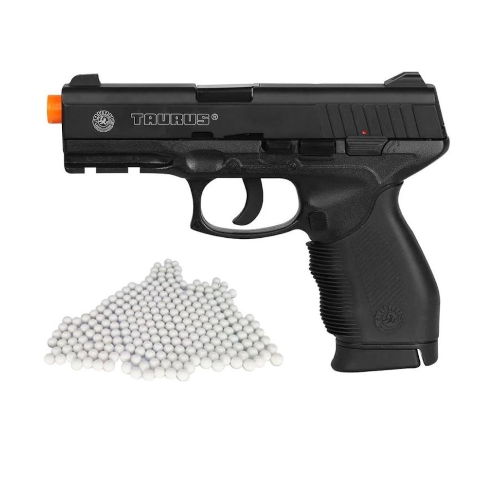 Pistola Airsoft Taurus PT 24/7 com 2000 Munições BBs 0,12g BB King - Foto 1
