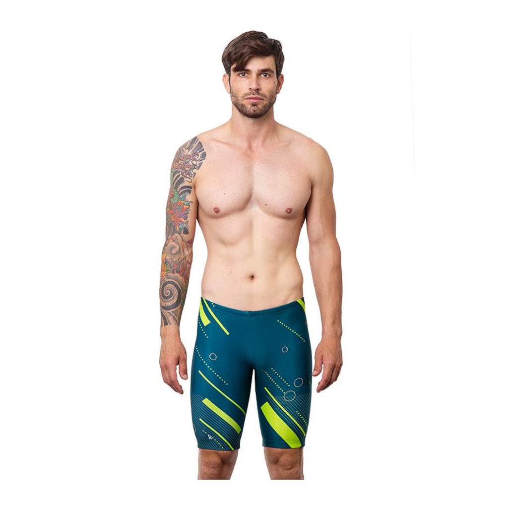 Bermuda de Natação Kauna Swim Fluor Geo Masculina