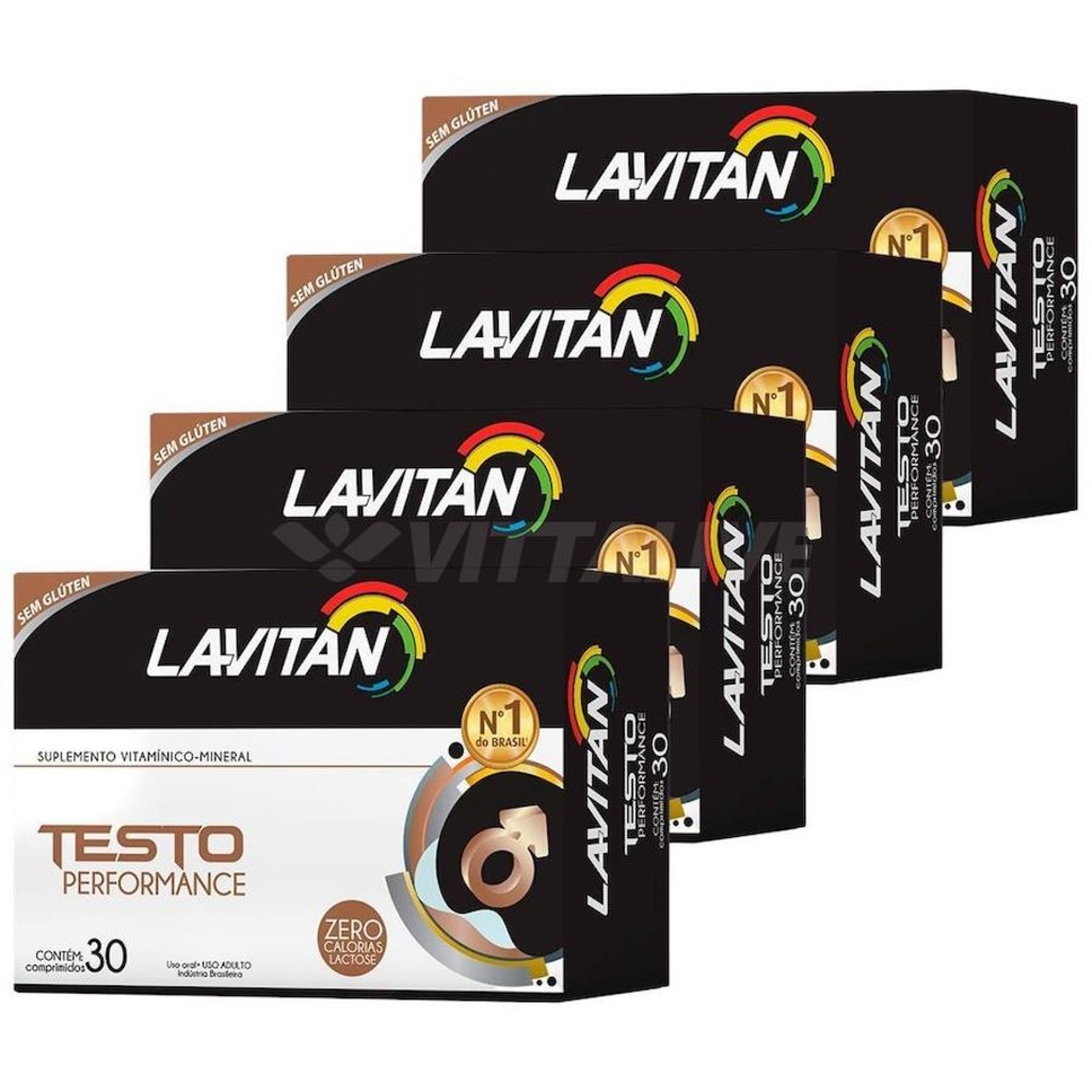 Kit 4 Lavitan Testo Performance - 30 comprimidos - Foto 1