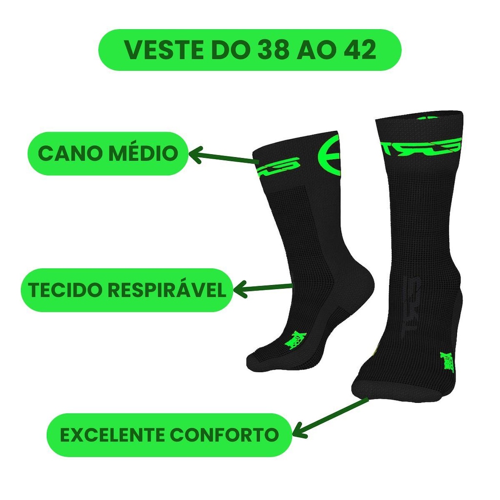 Imagem 3 do produto Meia de Ciclismo Cano Médio Ert Cycle Sport Xtreme Cool - Unissex