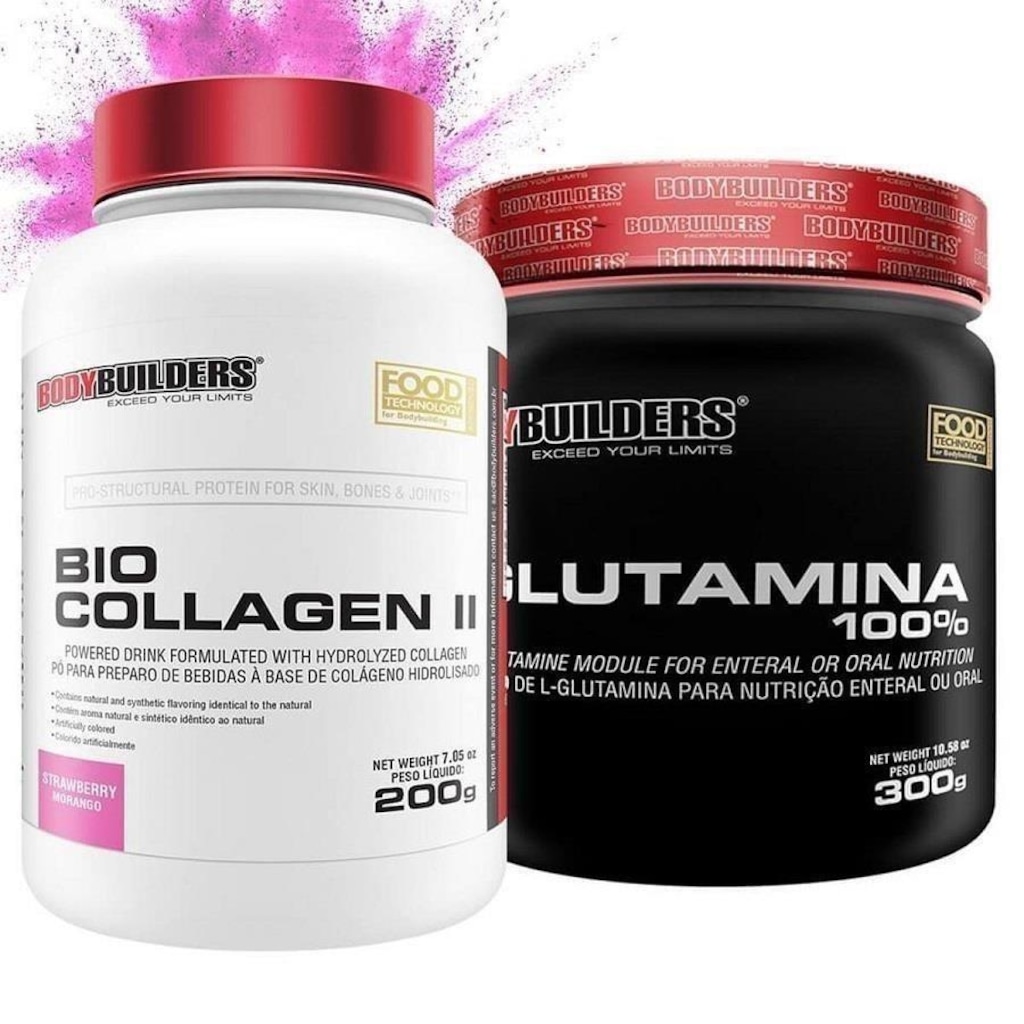 Kit Bodybuilders Glutamina - 300g + Colágeno Bio Collagen II - 200g