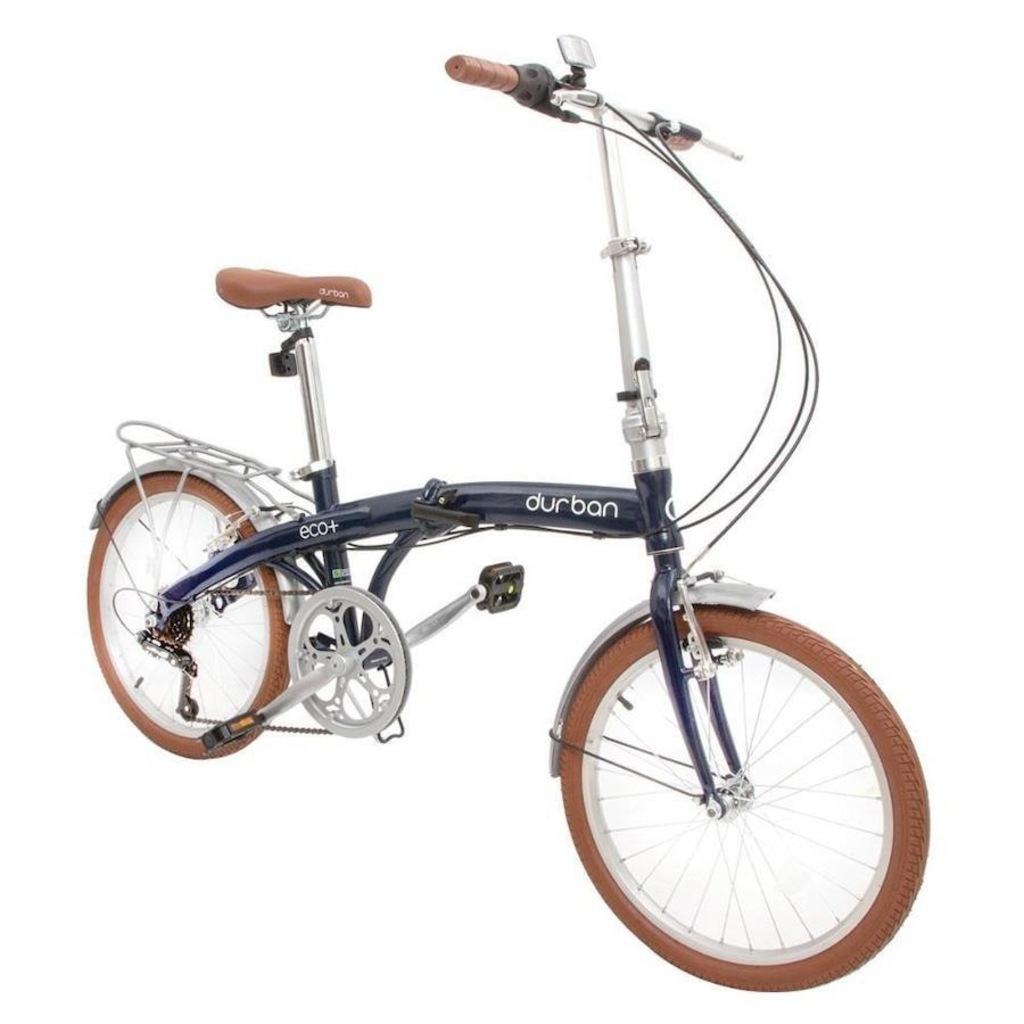 Bicicleta Dobrável Durban Eco+ com Bagageiro - Aro 20'' - Freios: Liga de Aço - Carbono - 6 Marchas - Foto 1