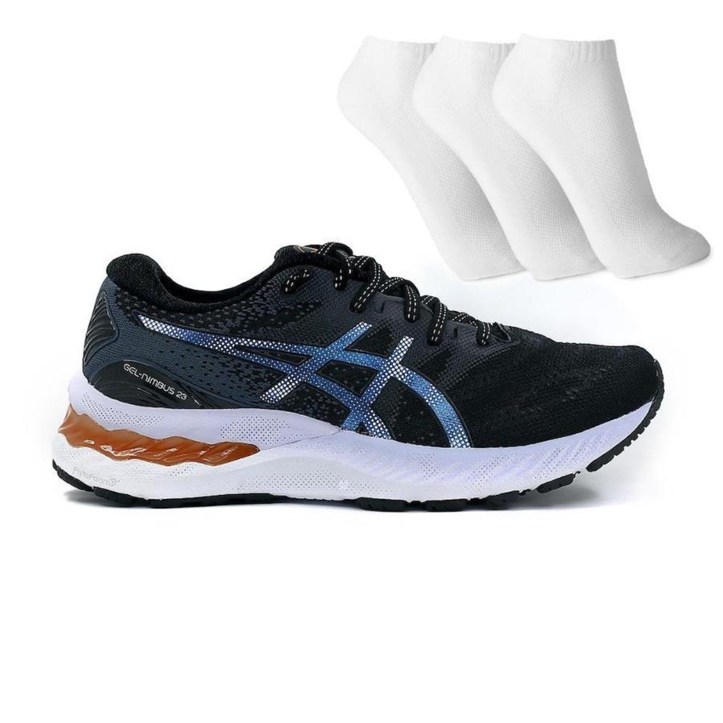 Kit Tênis Asics Gel Nimbus 23 Feminino + 3 Pares de Meia - Foto 1