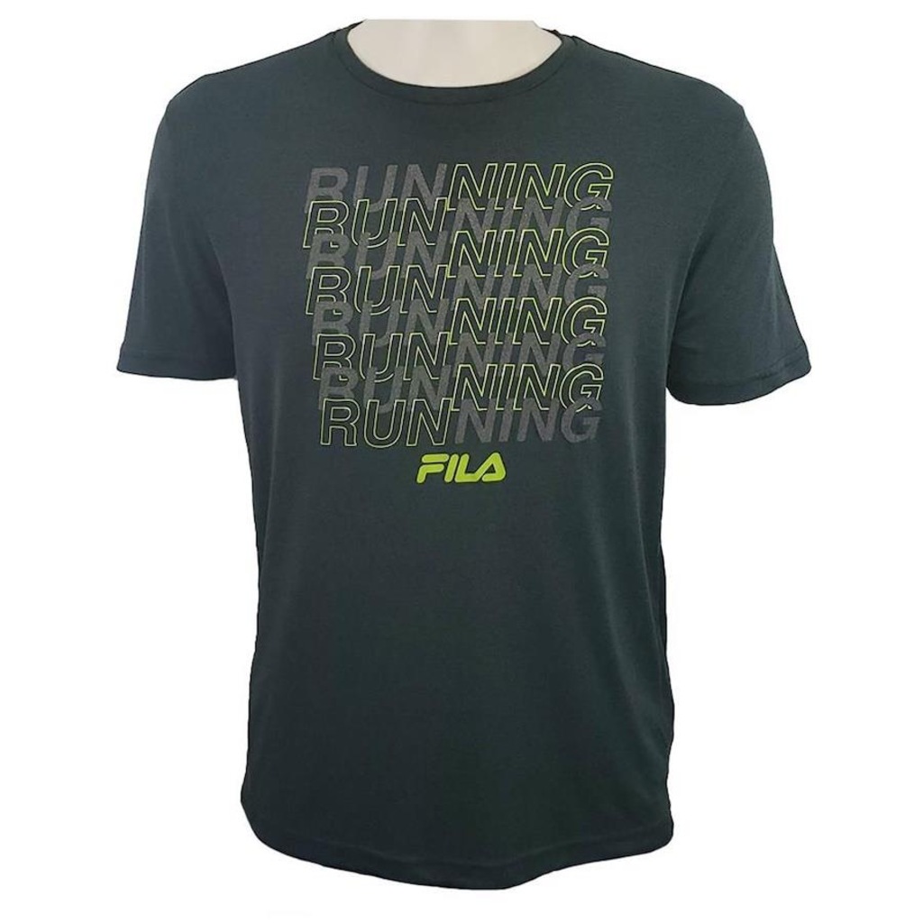 Camiseta Fila Run Pa Print Poliamida - Masculina - Foto 1