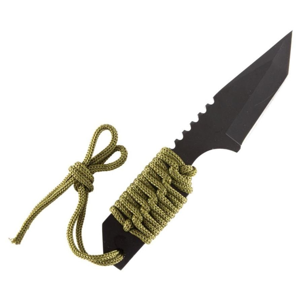 Faca Tática BR Force Full Tang Jibóia Cabo em Paracord e Pederneira Bainha em Nylon - Foto 1