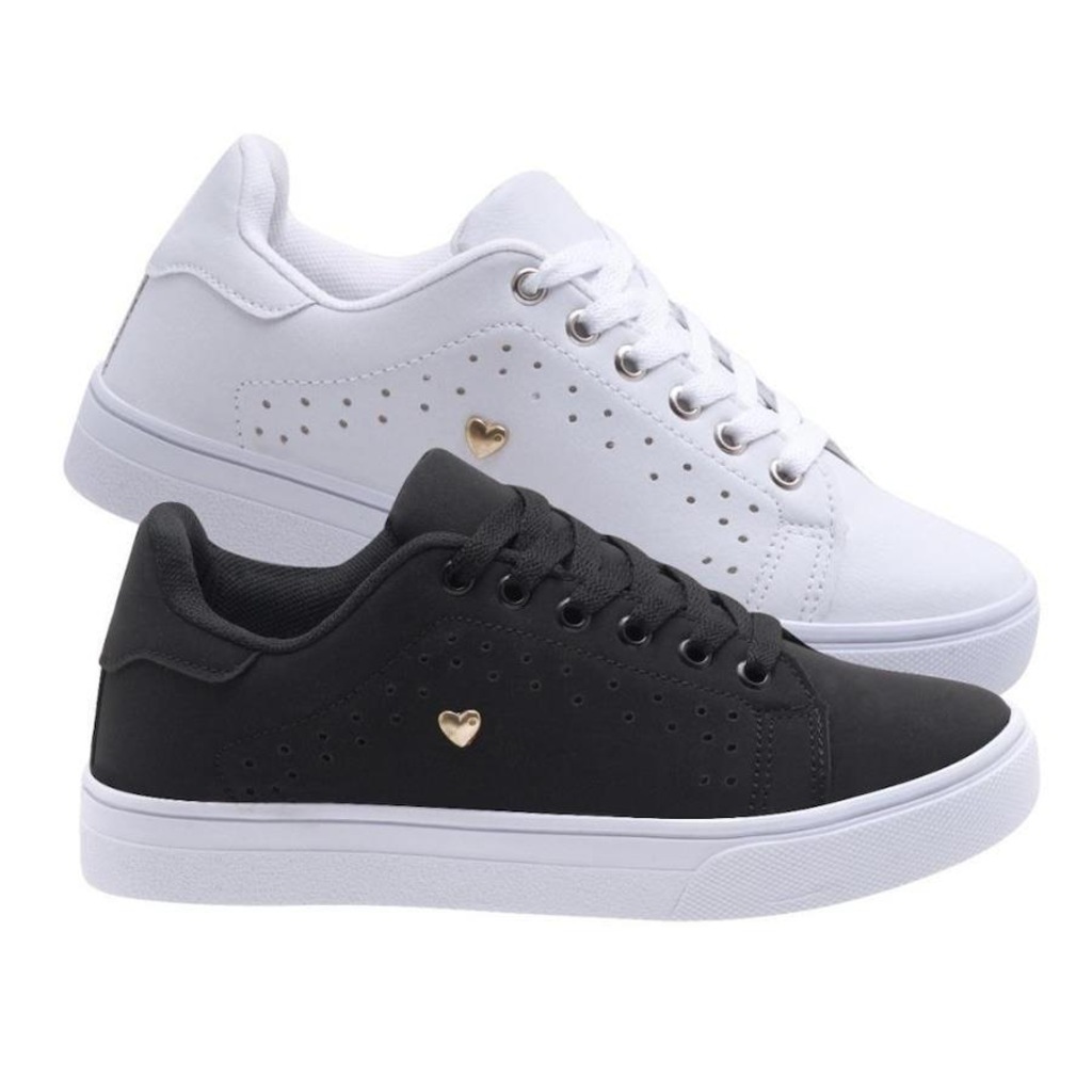 Kit Tênis Sbelta Cano Baixo Casual - 2 Pares - Feminino - Foto 1
