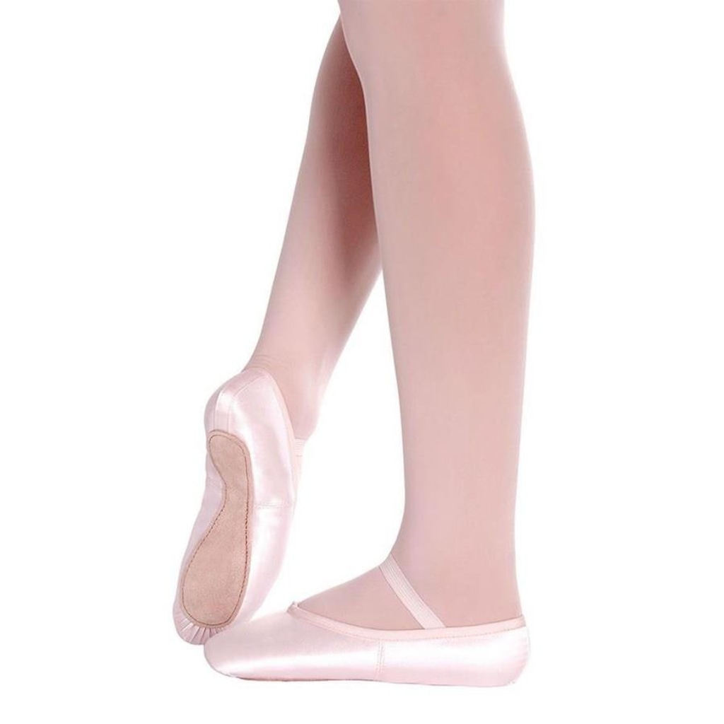 Sapatilha Só Dança Meia Ponta Cetim com Fita para Ballet F-66 - Adulto