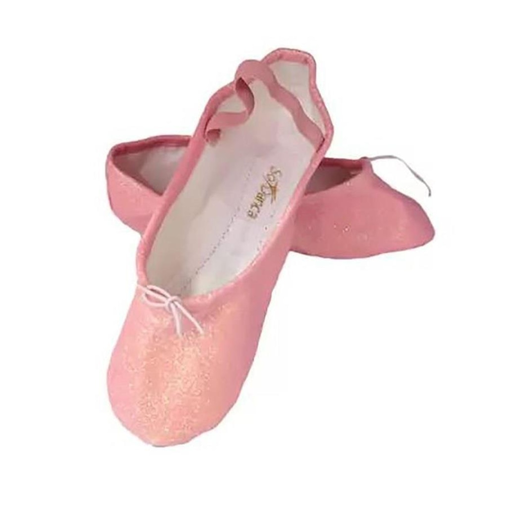 Sapatilha Só Dança Meia Ponta Com Glitter para Ballet - Adulto