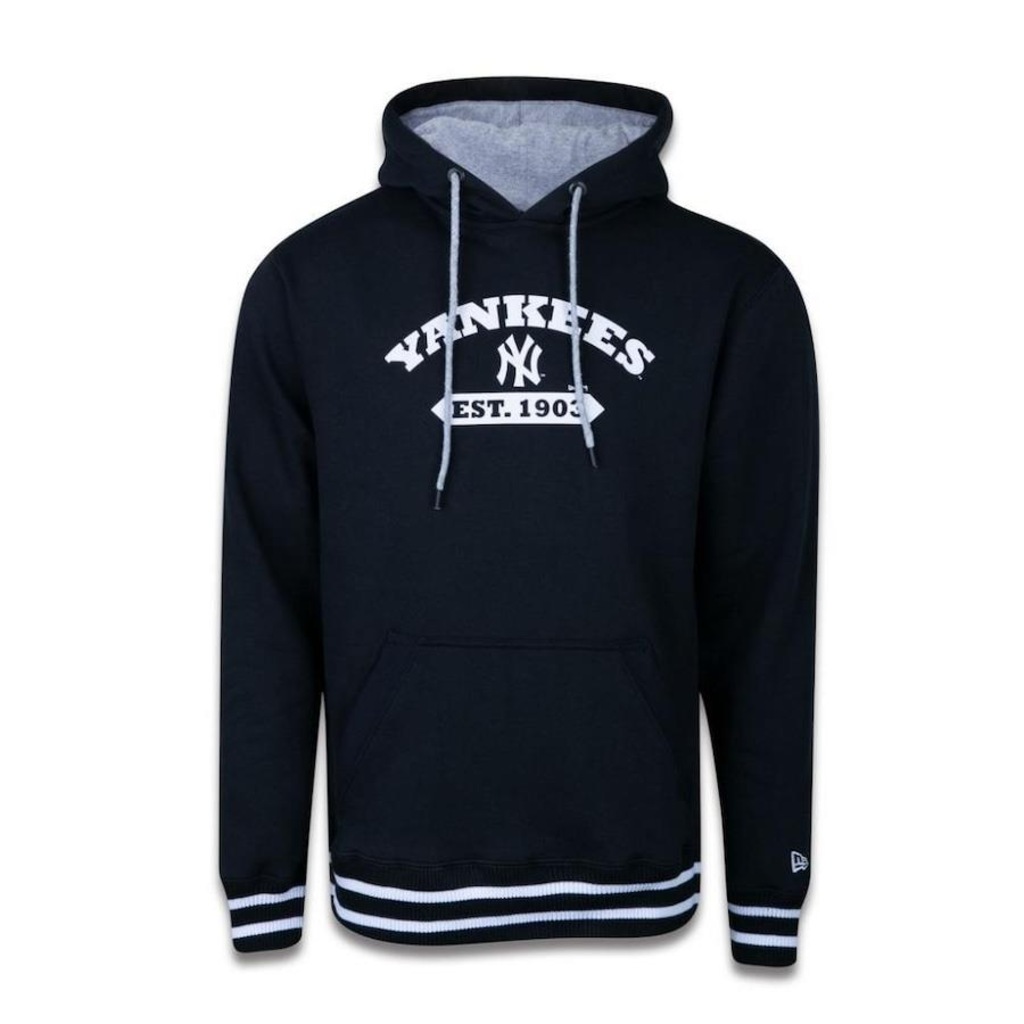 Blusão de Moletom New Era com Capuz MLB New York Yankees College Round - Masculino - Foto 1