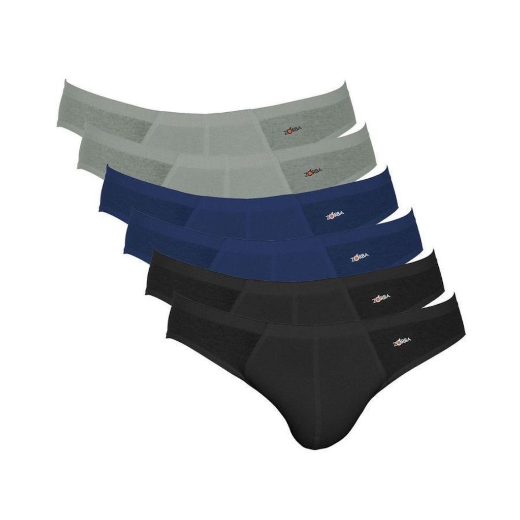 Kit de Cuecas Slip Zorba 791 - Masculino - 6 Unds
