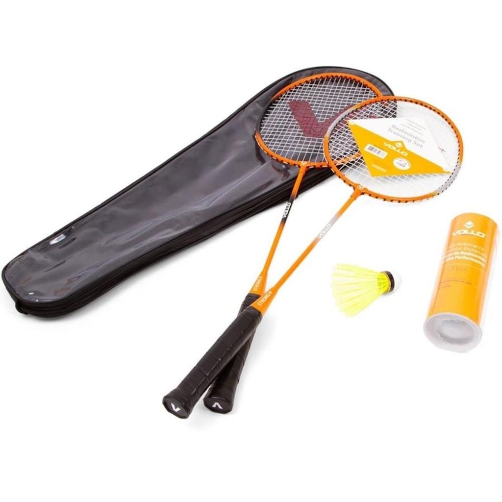 Kit Badminton Vollo: 2 Raquetes e 3 Petecas + Bolsa