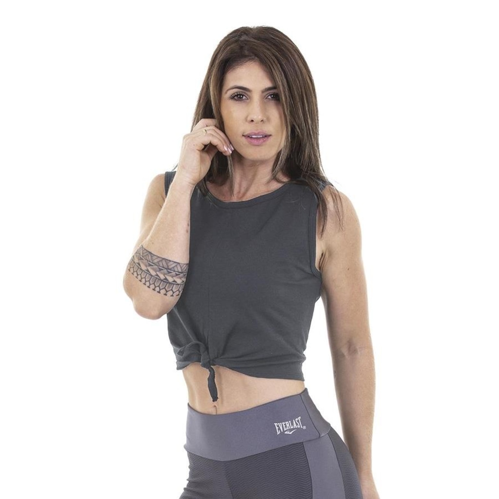 Blusa Cropped Everlast Flores - Feminina