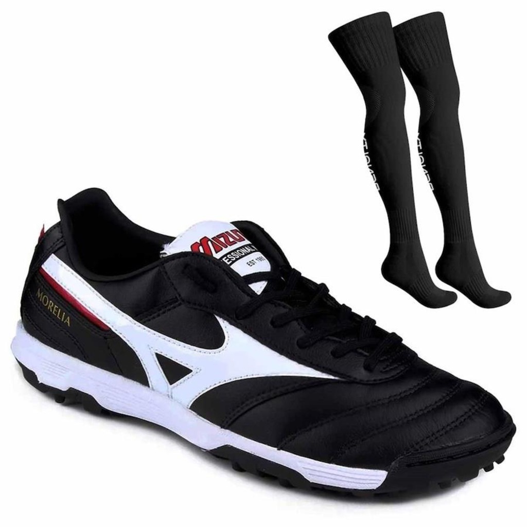 Chuteira Society Mizuno Morelia Elite Ii + Par de Meião Penalty - Adulto - Foto 1