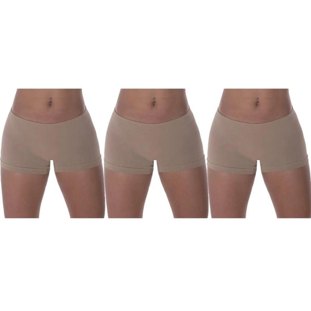 Kit Calcinhas Boxer Selene sem Costura - 3 unidades - Feminina