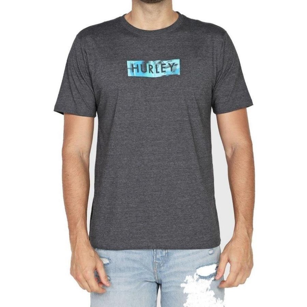 Camiseta Hurley Silk Box Smoke - Masculina - Foto 1