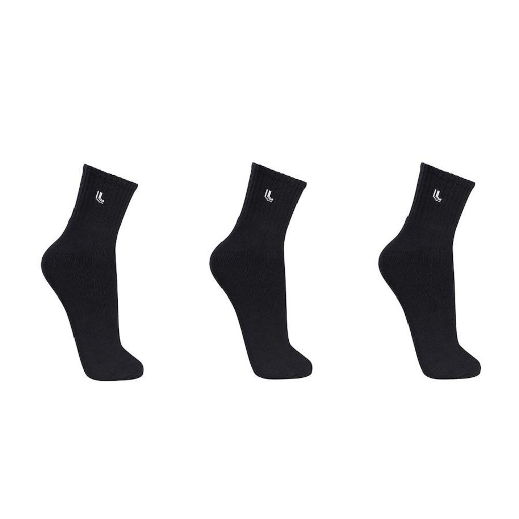 Kit de Meias Cano Médio Lupo Sport com 3 Pares - Adulto - Foto 1