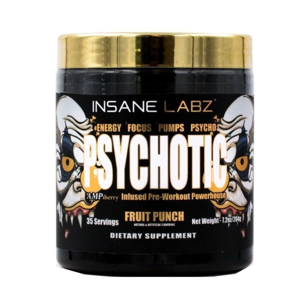 Pré Treino Psychotic Gold Insane Labz - Fruit Punch - 204g | Centauro