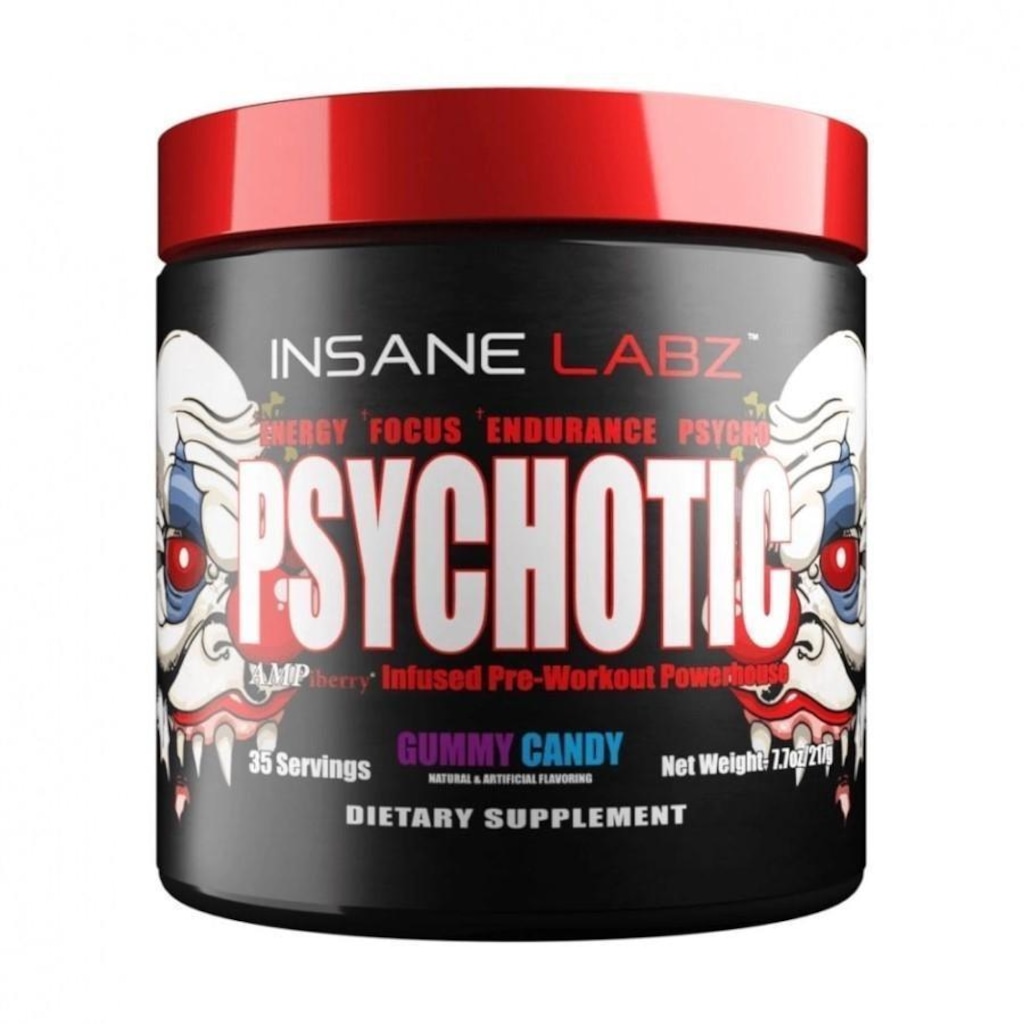Pré Treino Psychotic Red Insane Labz - Gummy Candy - 217g - Foto 1