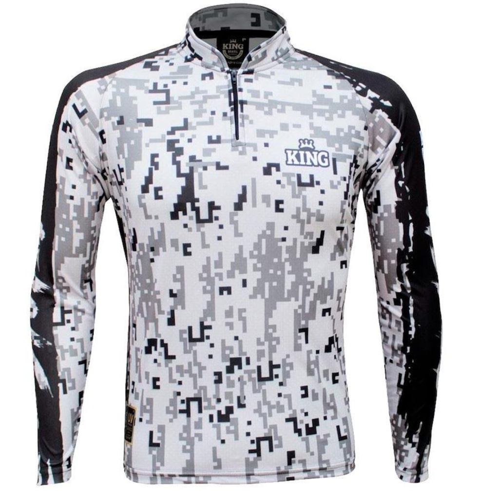 Camiseta de Pesca Manga Longa King Brasil Camuflada Proteção UV50+ Masculina - Foto 1