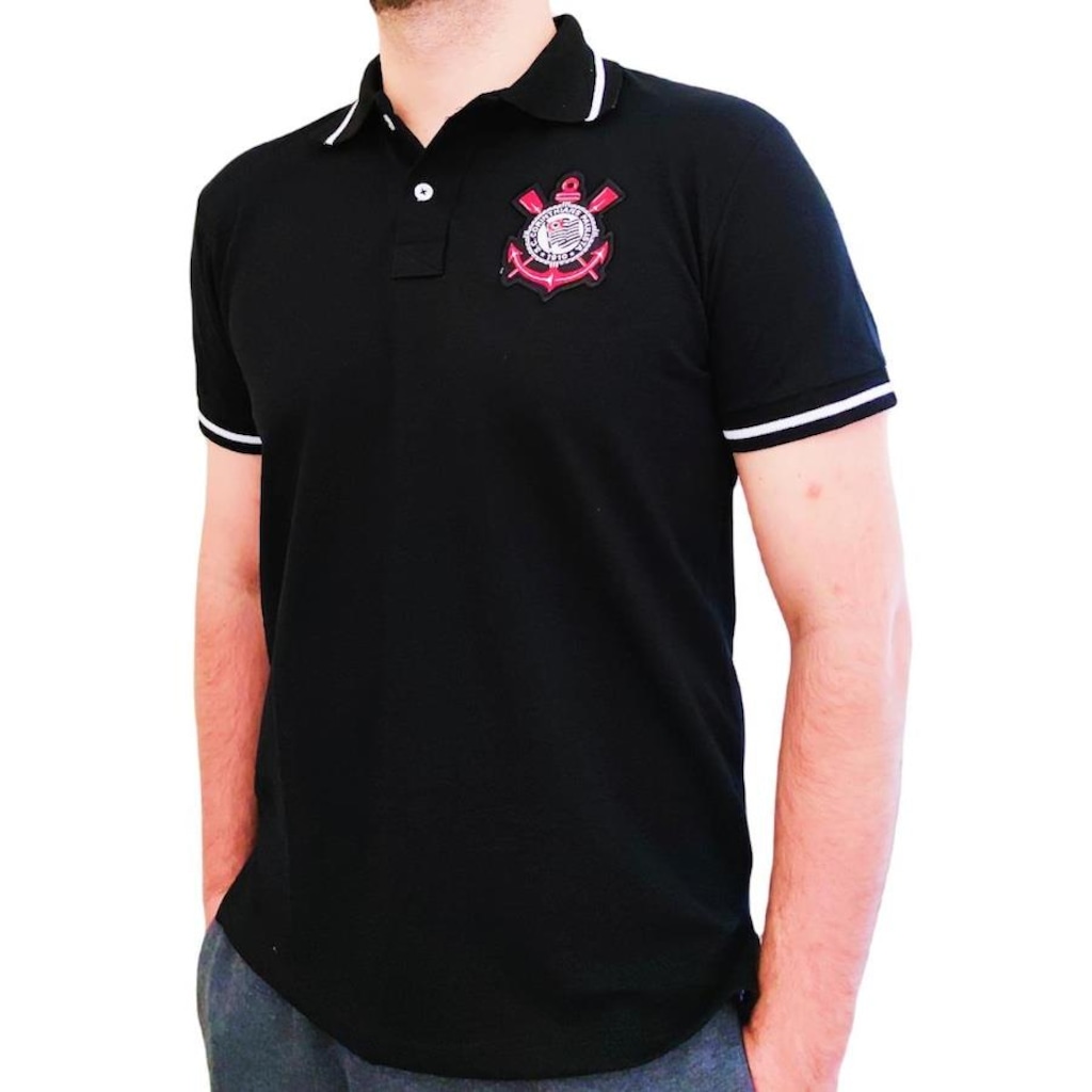 Camisa Polo do Corinthians Oficial SPR - Masculina - Foto 1