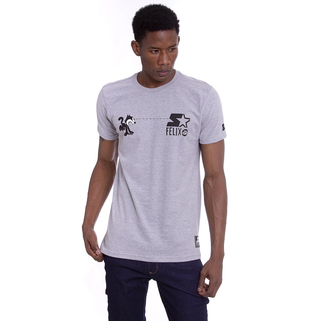 Camiseta Starter Estampada Collab Gato Félix - Masculina - Foto 1