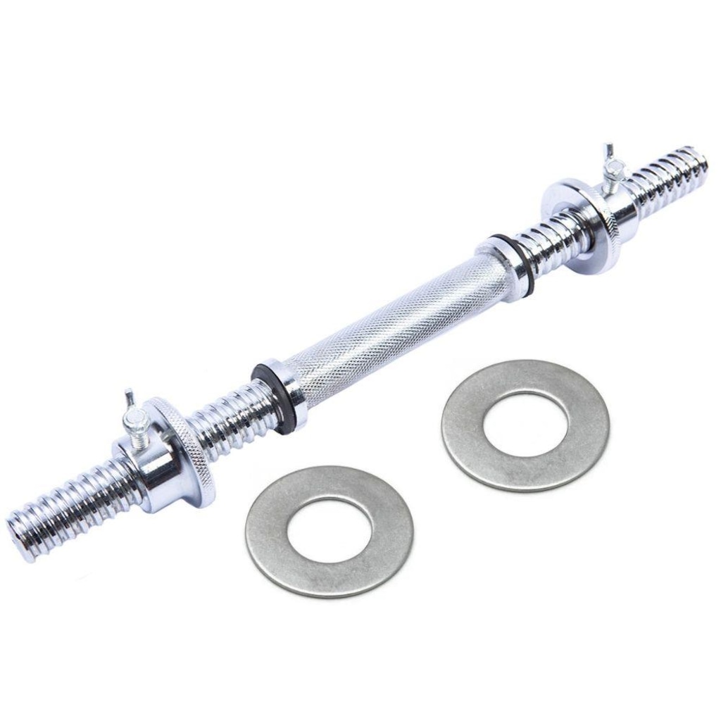 Barra Halter Maciça Yangfit Recartilhada com Rosca - 40cm