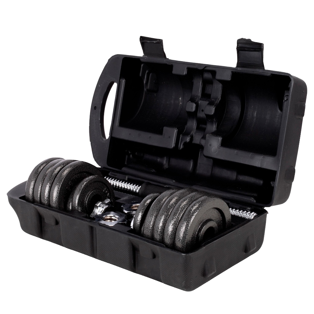 Pares de Halteres Dumbbell Ajustável Iron Cast até 15kg - Foto 1